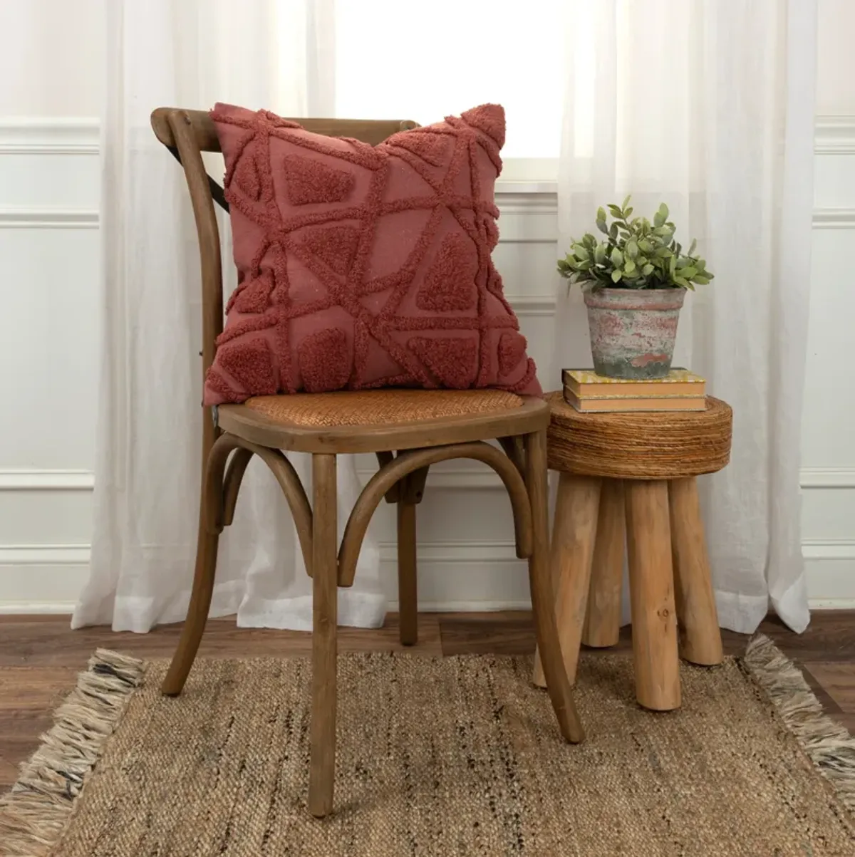 Dorit 20" X 20" Pillow - Wine