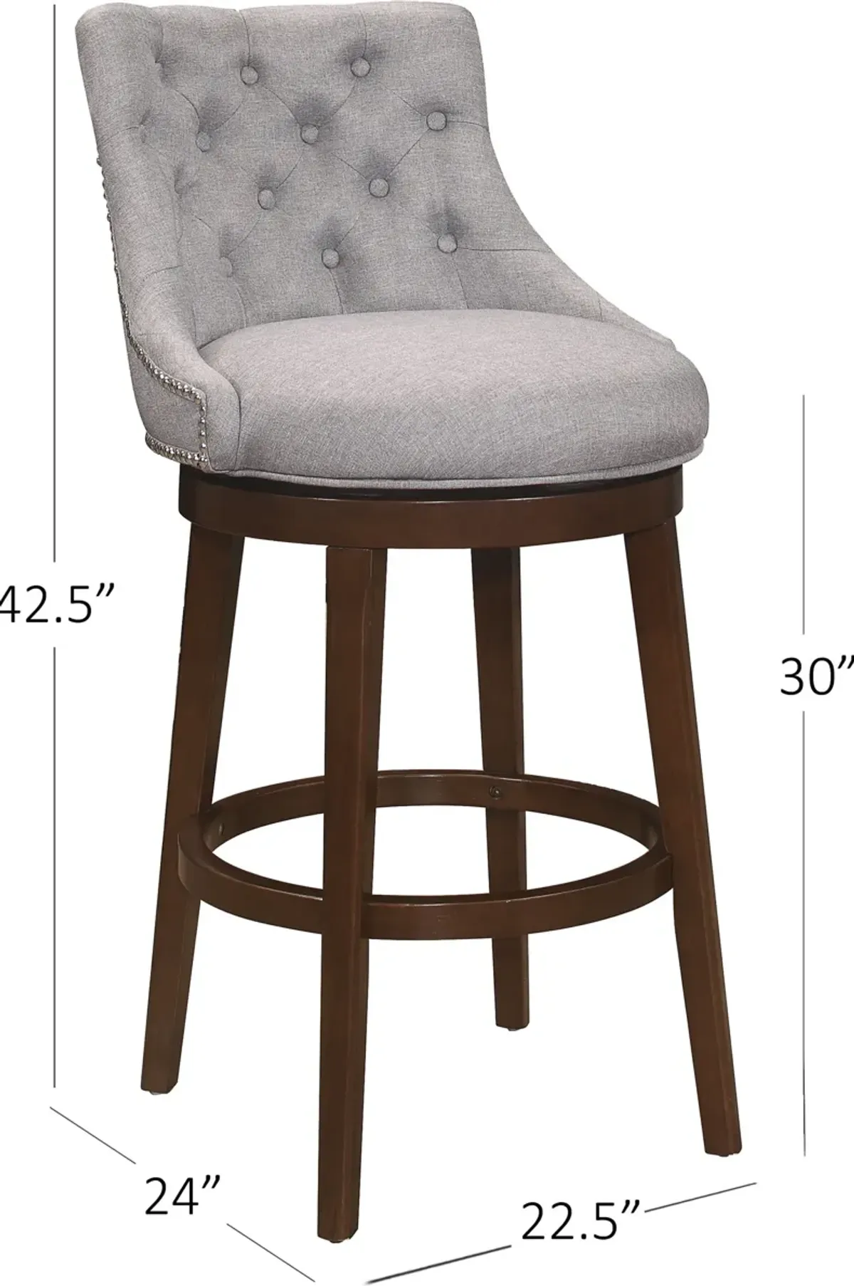 Rickton Swivel Bar Stool - Gray