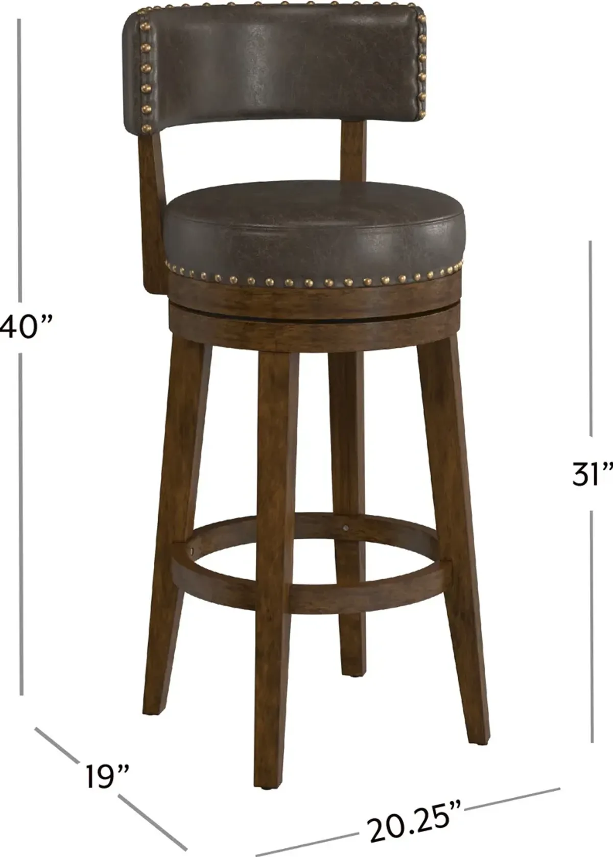 Nella Swivel Bar Stool - Black