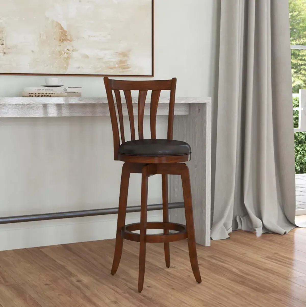 Roberta Swivel Bar Stool - Brown