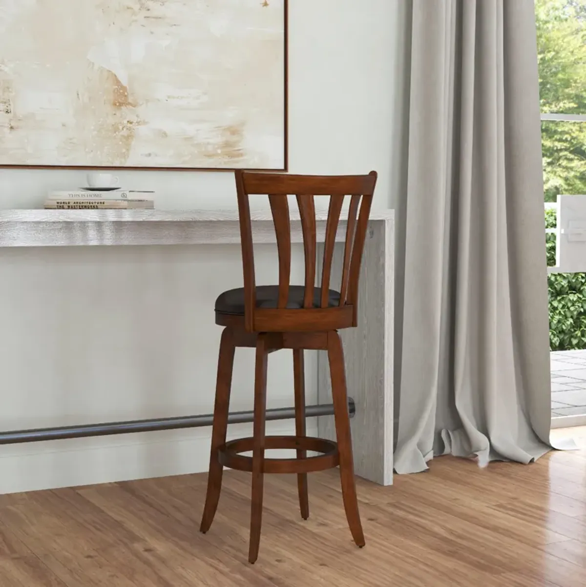 Roberta Swivel Bar Stool - Brown