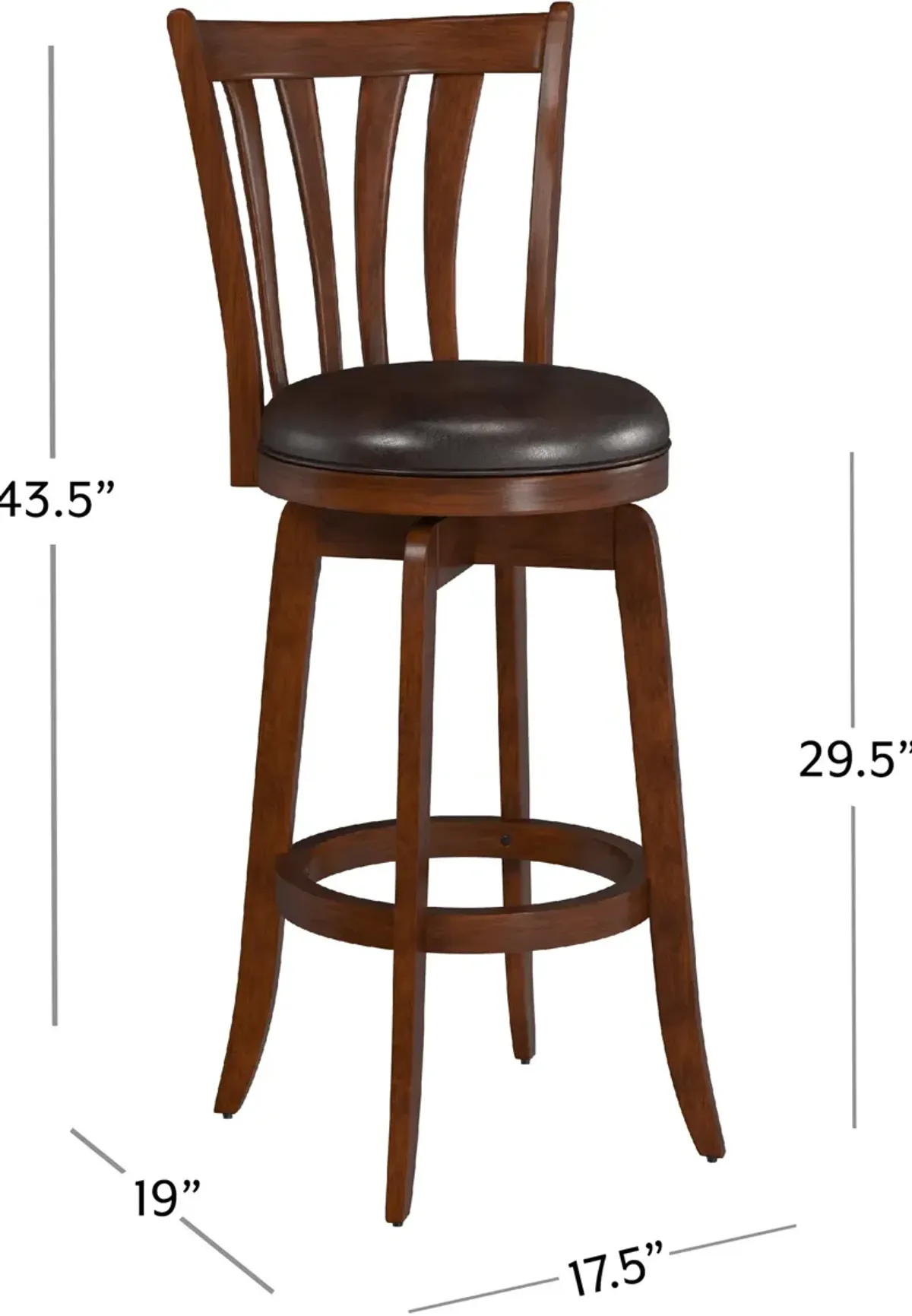 Roberta Swivel Bar Stool - Brown