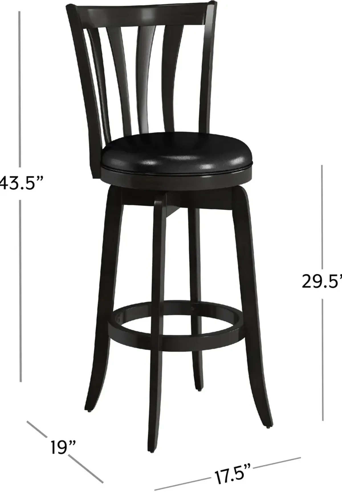 Roberta Swivel Bar Stool - Black