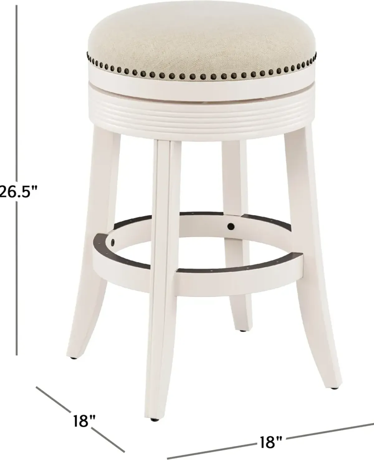 Marcie Swivel Counter-Height Stool - White