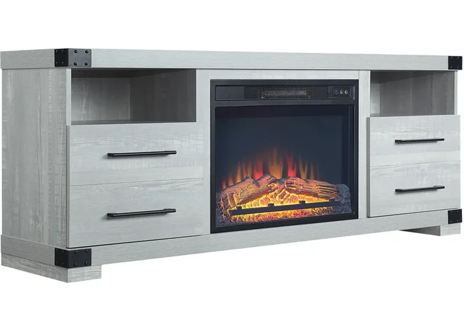 Sheryl TV Stand with Fireplace - Gray