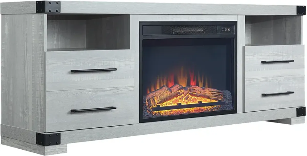 Sheryl TV Stand with Fireplace - Gray