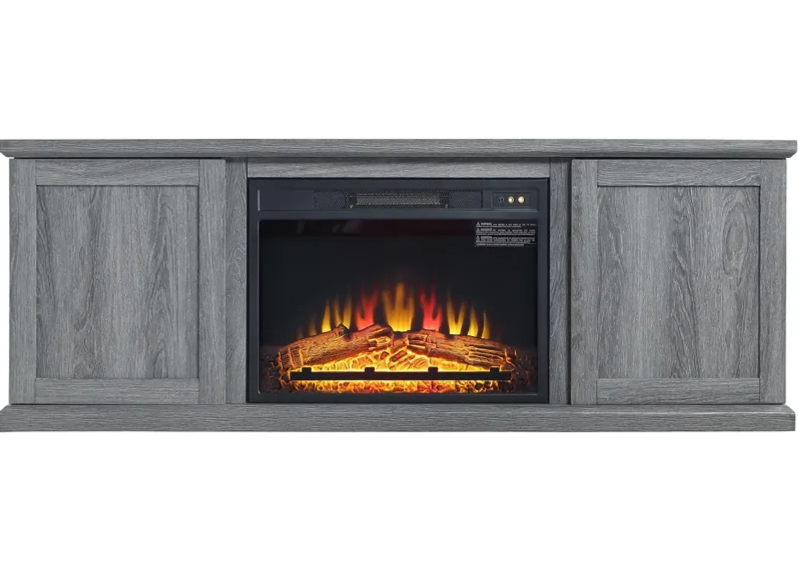 Quinta TV Stand with Fireplace - Gray