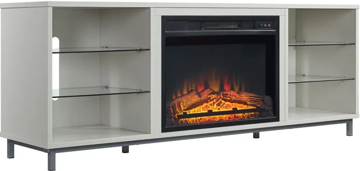 Mallorie TV Stand with Fireplace - Beige