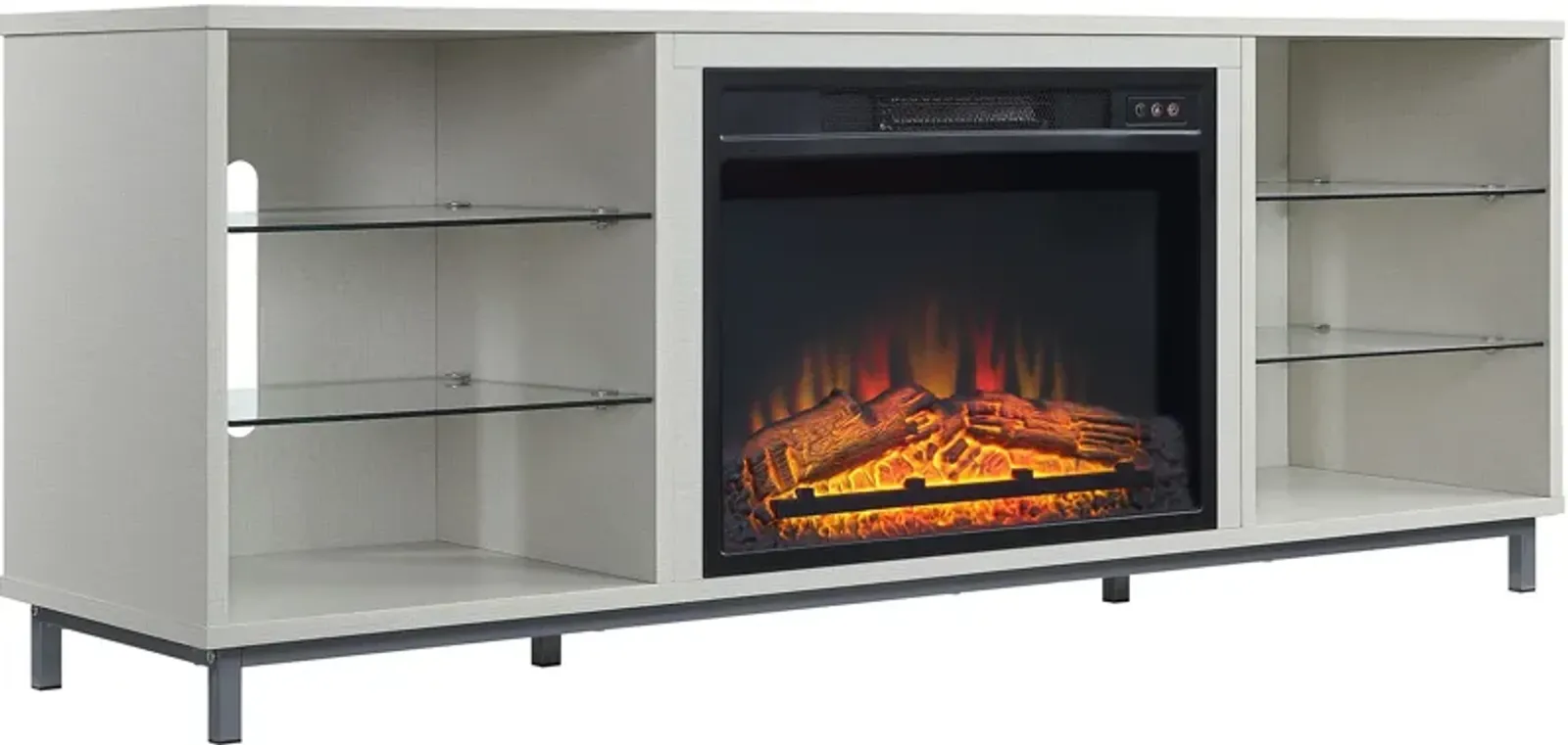 Mallorie TV Stand with Fireplace - Beige