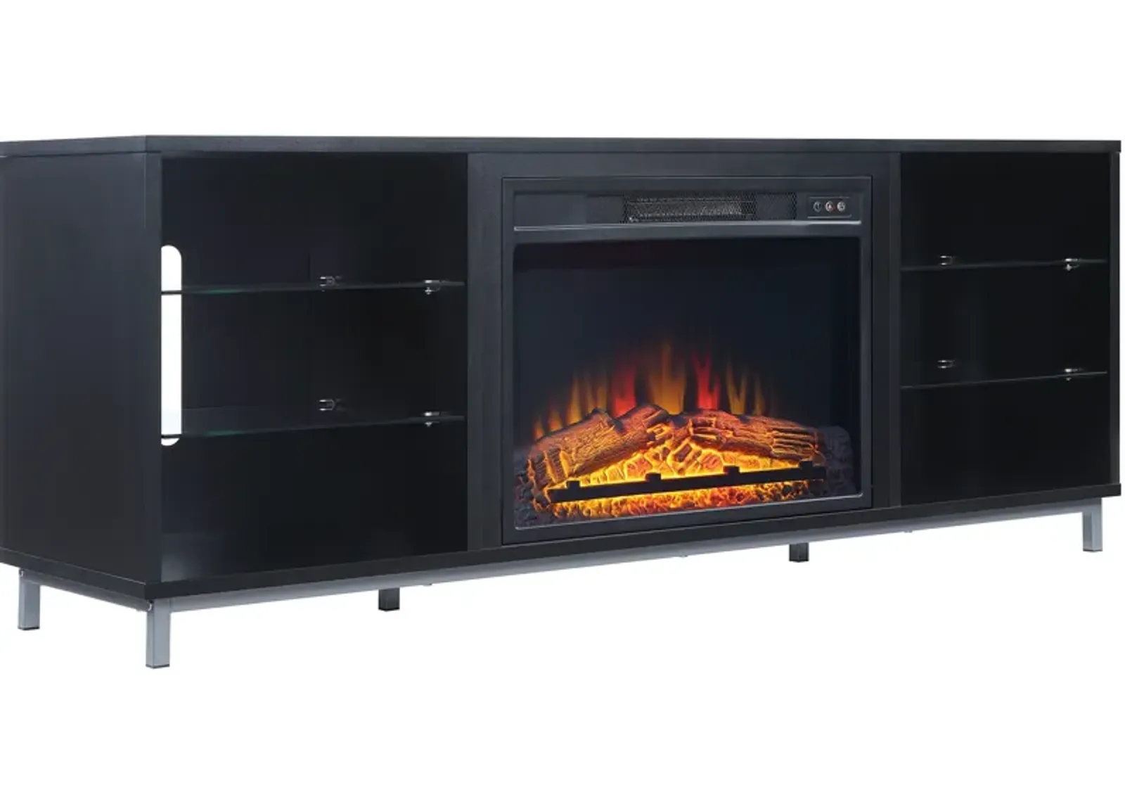 Mallorie TV Stand with Fireplace - Onyx