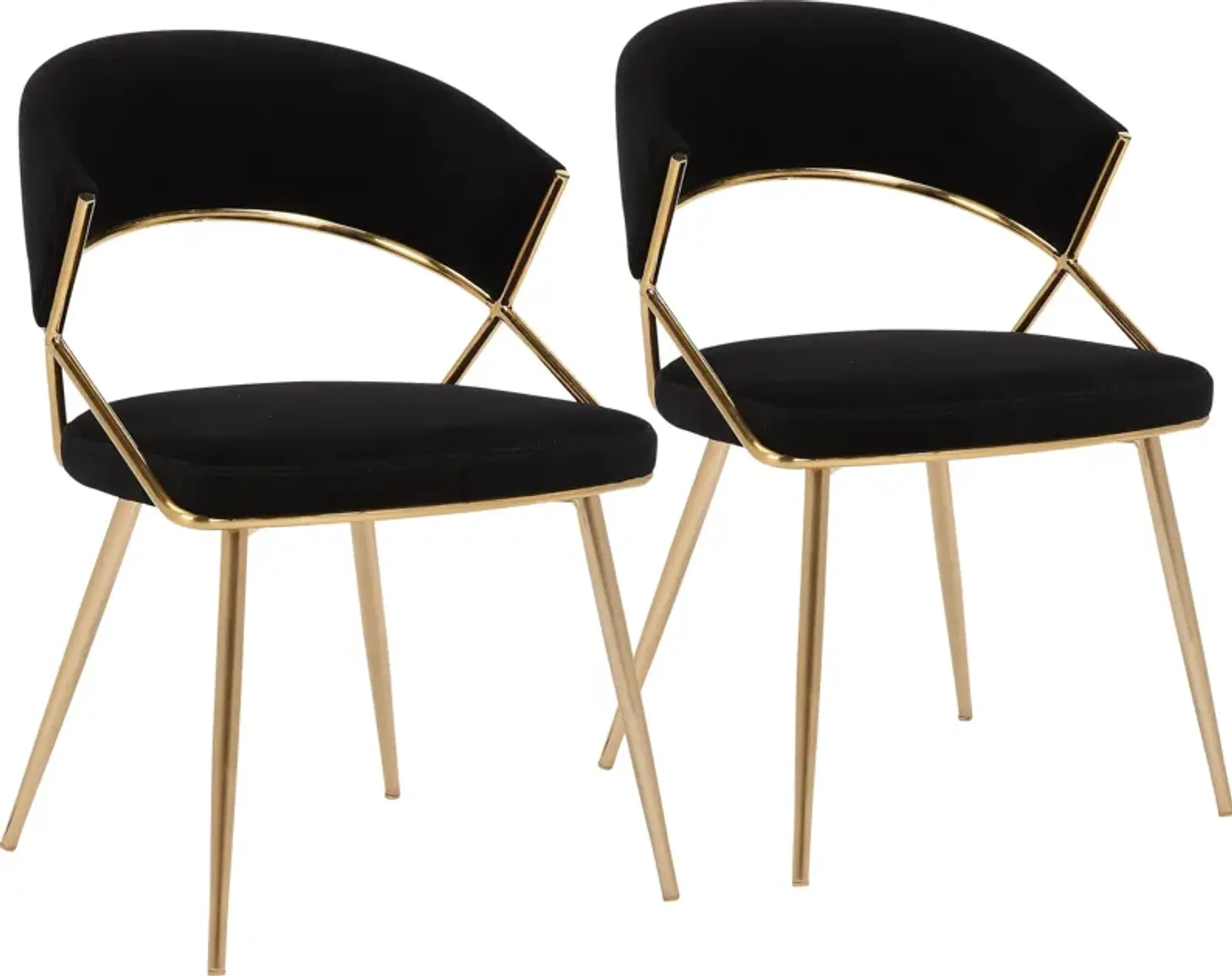 Cyntia 2-Piece Dining Chair Set - Black/Gold