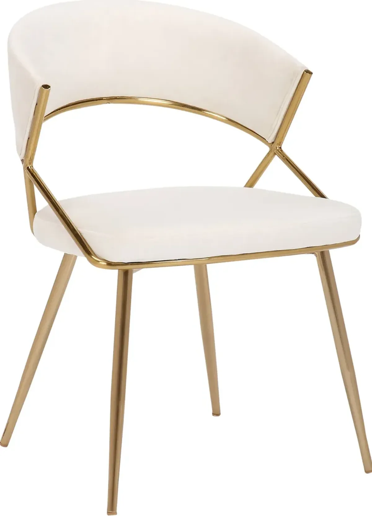 Cyntia 2-Piece Dining Chair Set - Cream/Gold