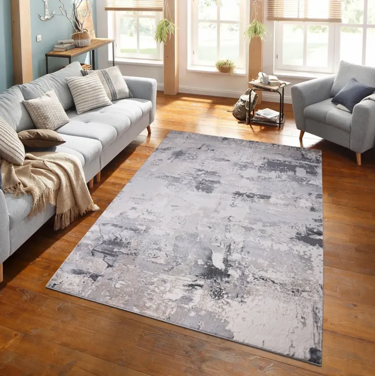 Buxton 6' x 9' Area Rug - Gray/Beige