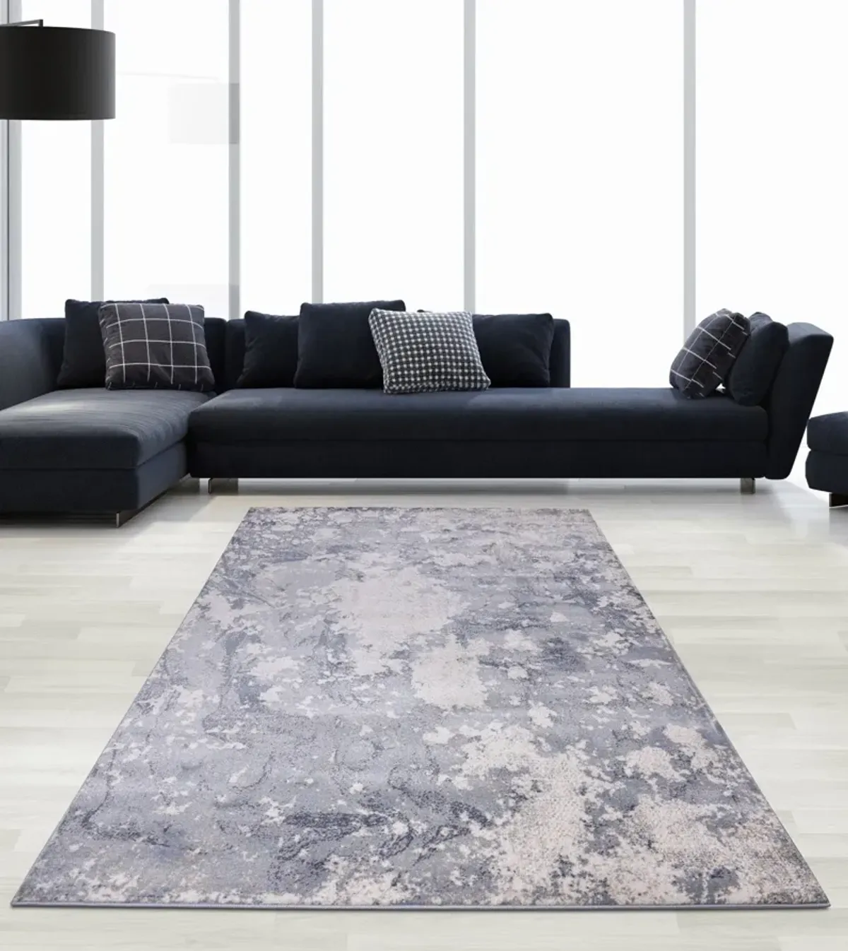 Davide 3' x 5' Area Rug - Gray/Gray