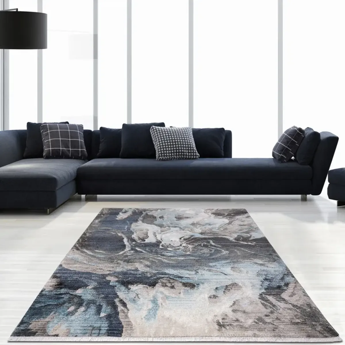 Ikenna 5' x 8' Area Rug - Blue/Gray