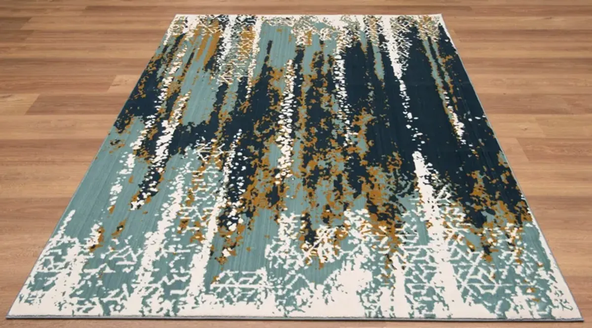 Nathalia 5' x 8' Area Rug -  Aqua Blue