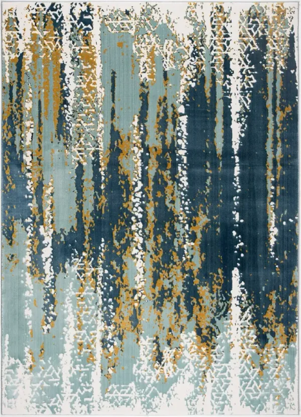 Nathalia 5' x 8' Area Rug -  Aqua Blue