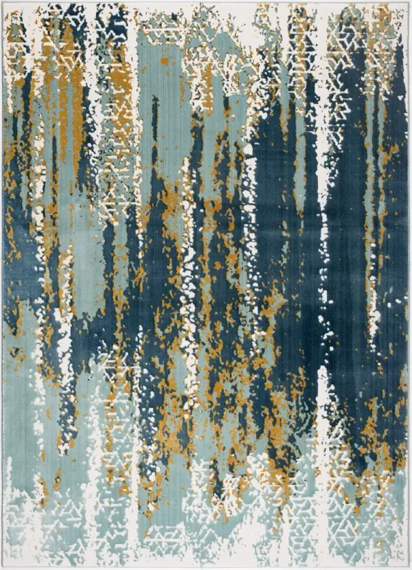 Nathalia 8' x 10 Area Rug -  Aqua Blue