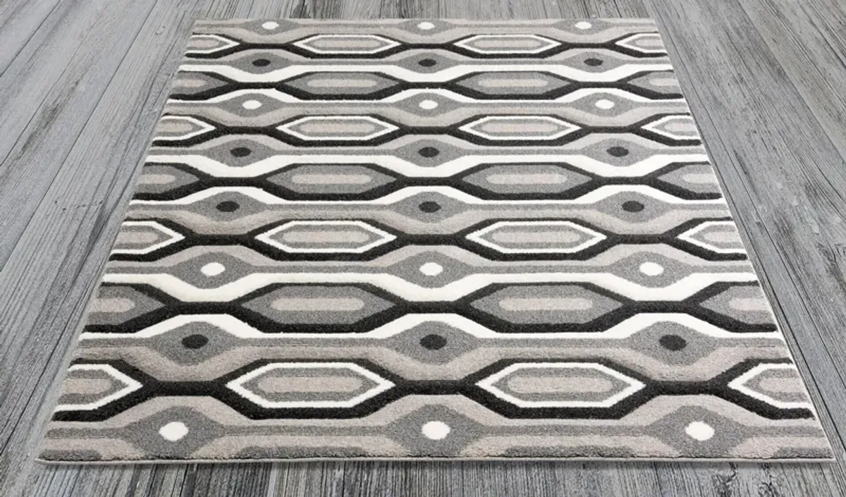 Deji 5' x 8' Area Rug -  Gray/Black