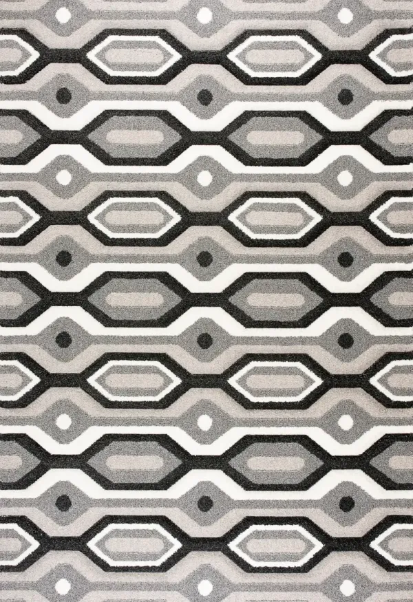 Deji 5' x 8' Area Rug -  Gray/Black