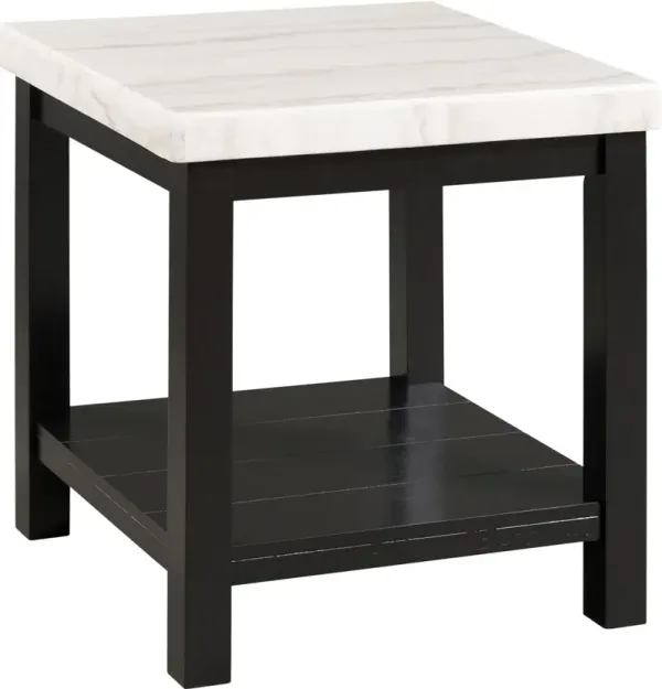 Jordie Marble Square End Table