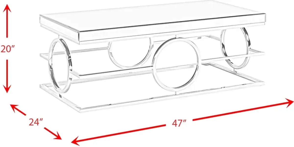 Rehan Rectangle Mirrored Coffee Table