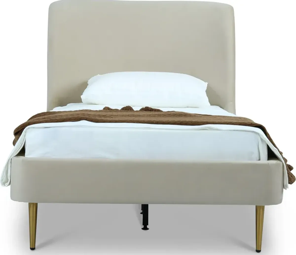 Hudgens Twin Upholstered Platform Bed - Cream