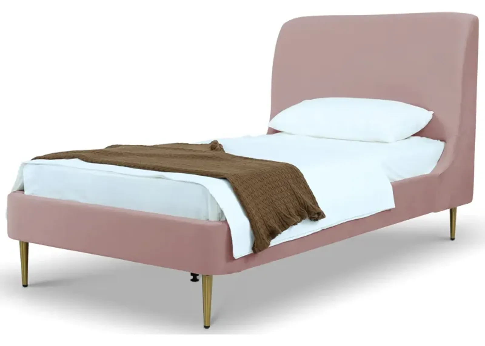 Hudgens Twin Upholstered Platform Bed - Blush