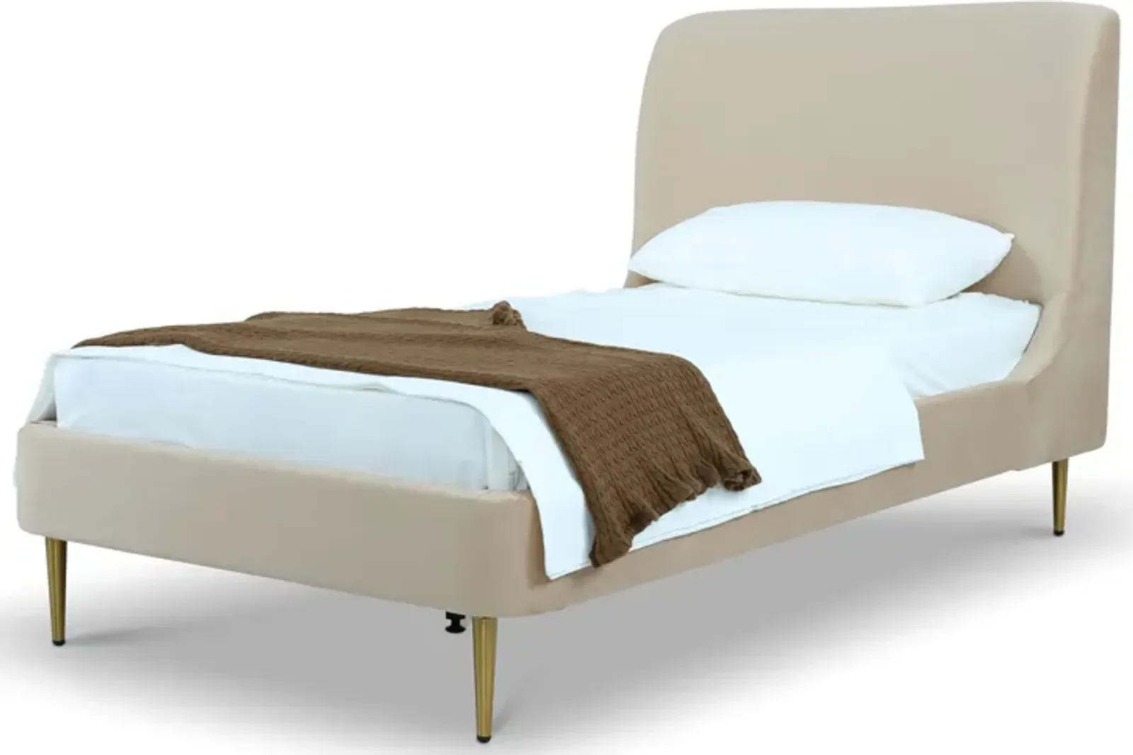 Hudgens Twin Upholstered Platform Bed - Taupe