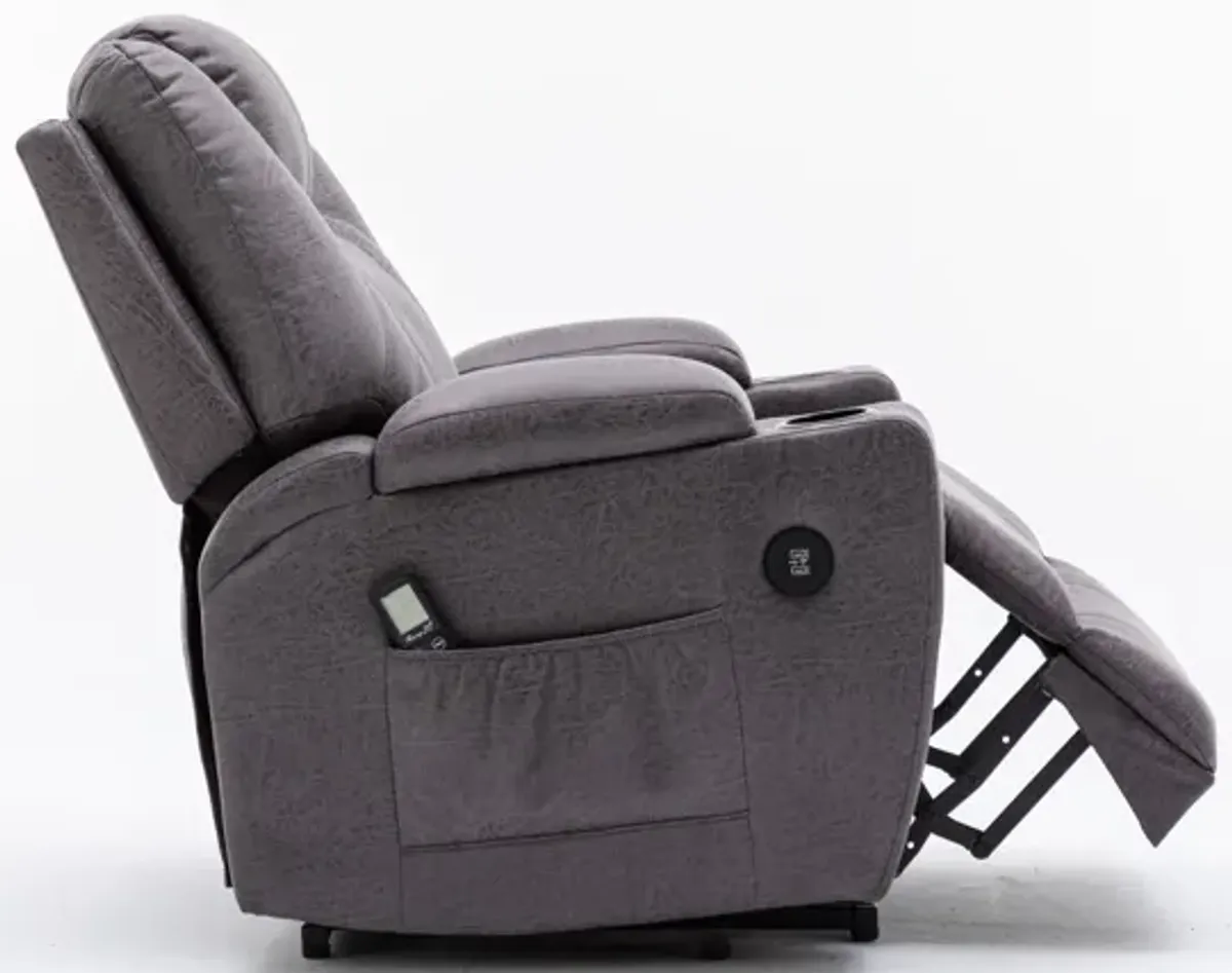 Deans Oversized Power Lift Recliner - Dark Gray