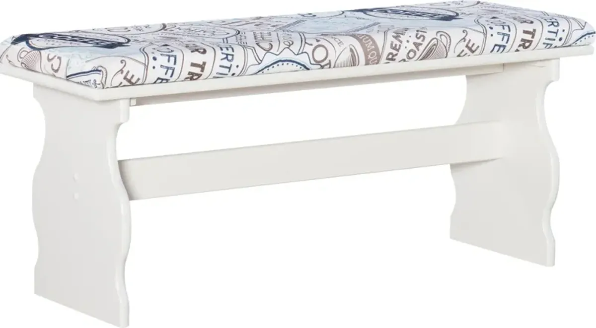 Razz Dining Table, Banquette and Bench - White/Print