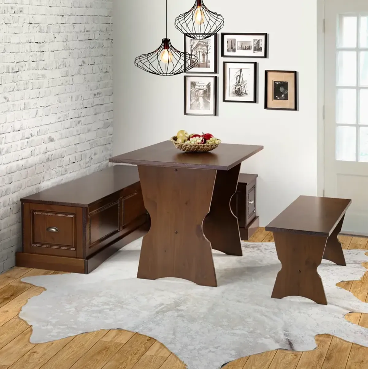 Joelle Dining Table, Banquette and Bench