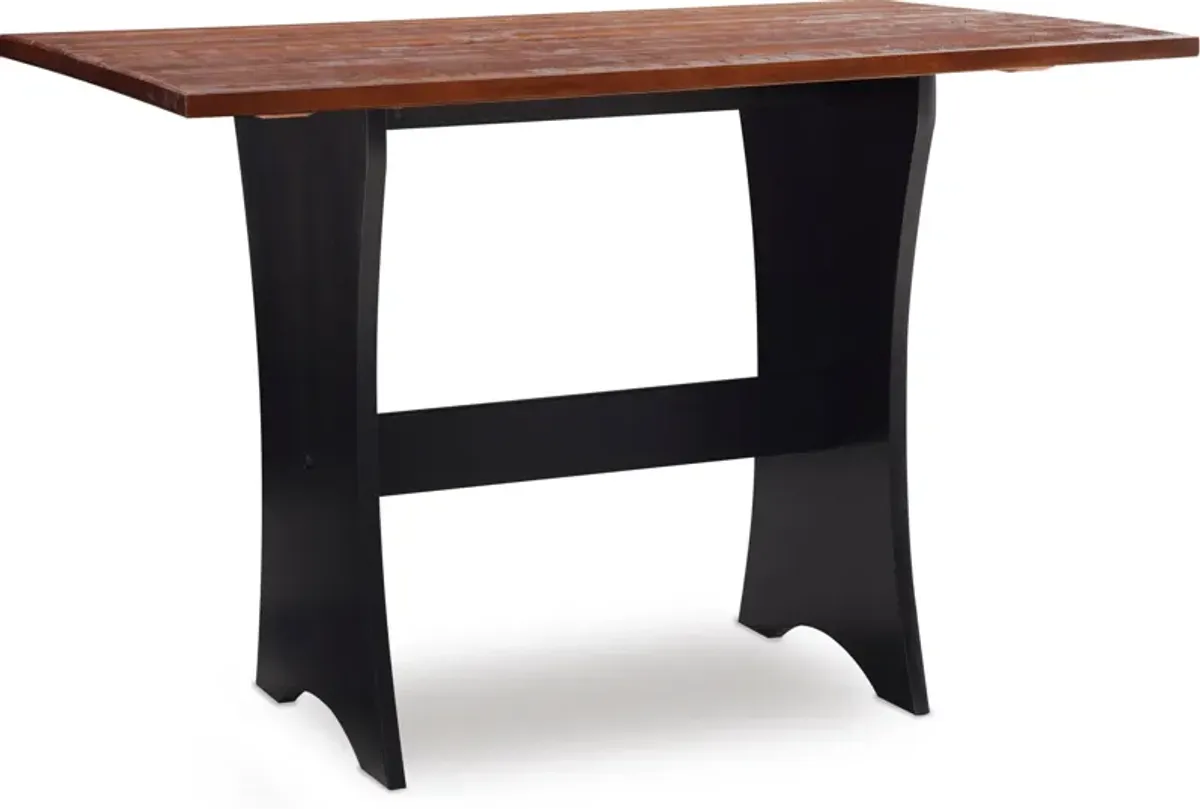 Manny Dining Table, Banquette and Bench - Black/Brown