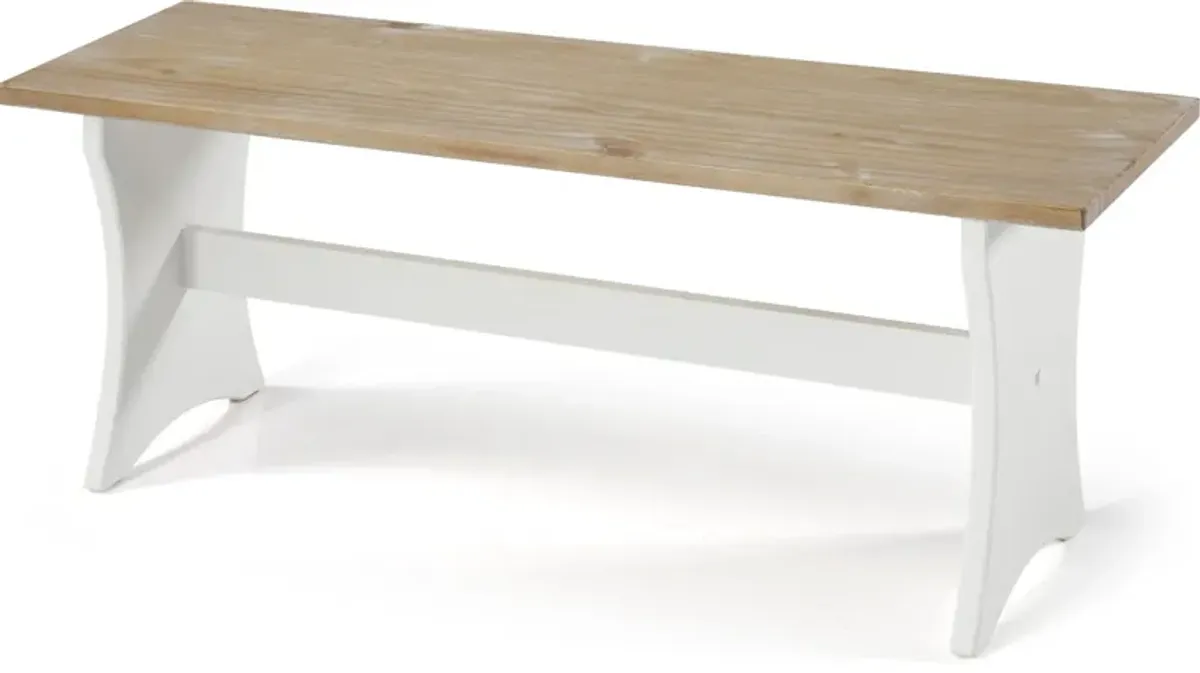 Manny Dining Table, Banquette and Bench - White/Brown