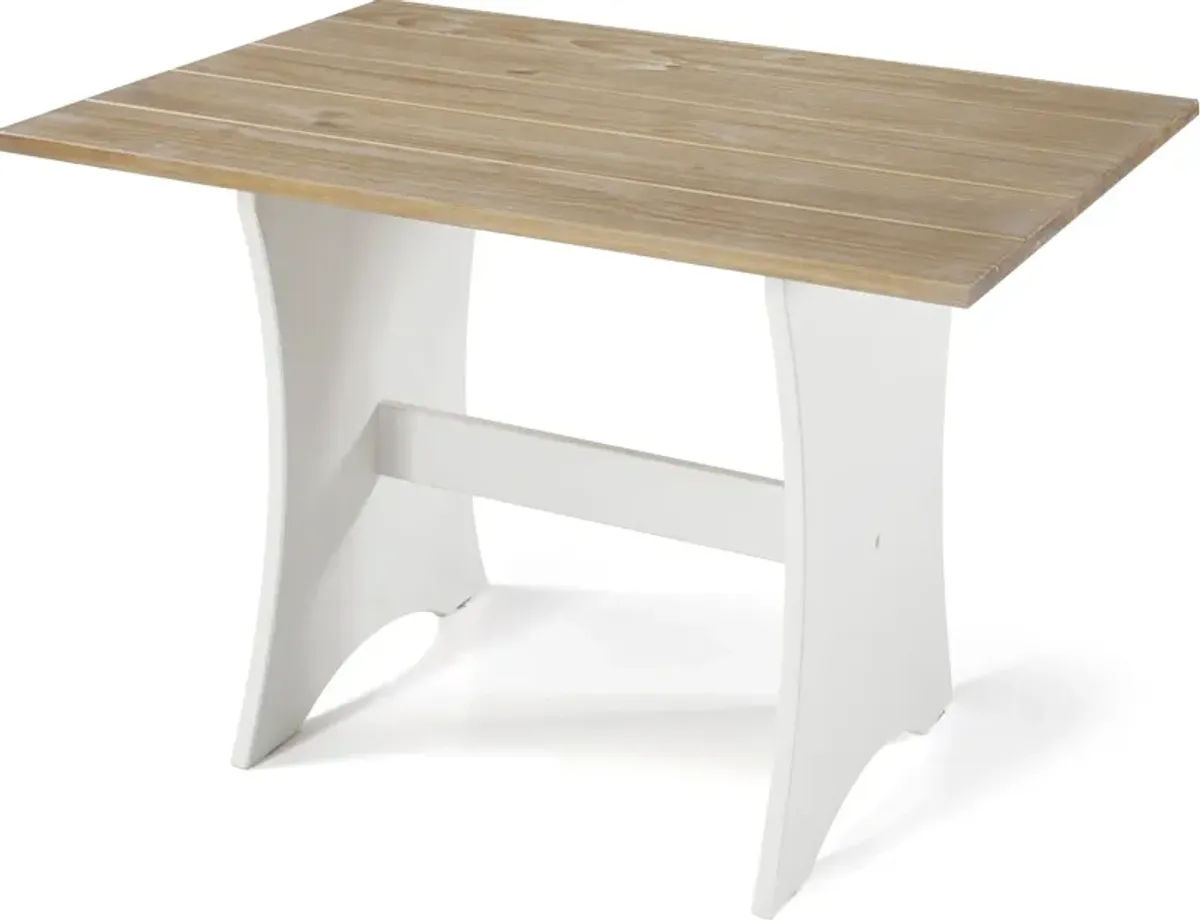 Manny Dining Table, Banquette and Bench - White/Brown