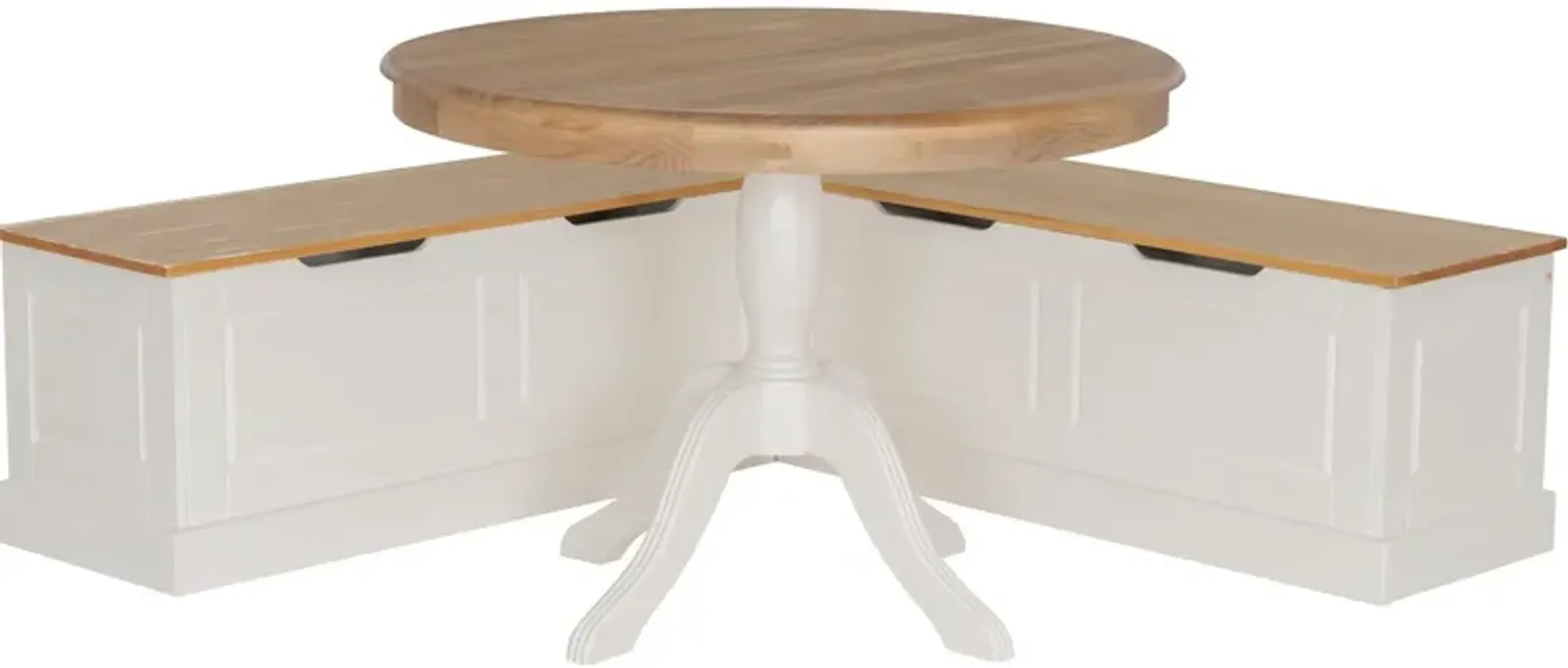 Porter Dining Table and Backless Corner Bench  - White/Pine