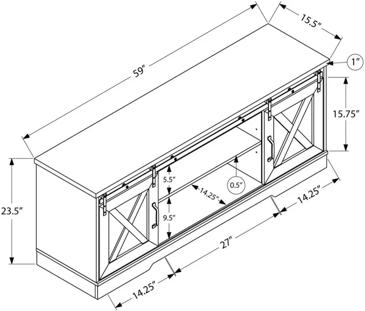 Tesse 60" TV Stand - Taupe