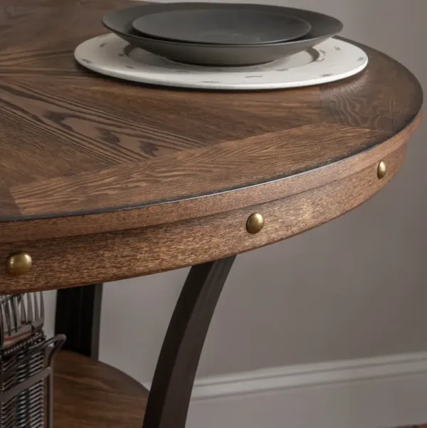 Cyril Counter-Height Dining Table and 4 Swivel Stools - Brown