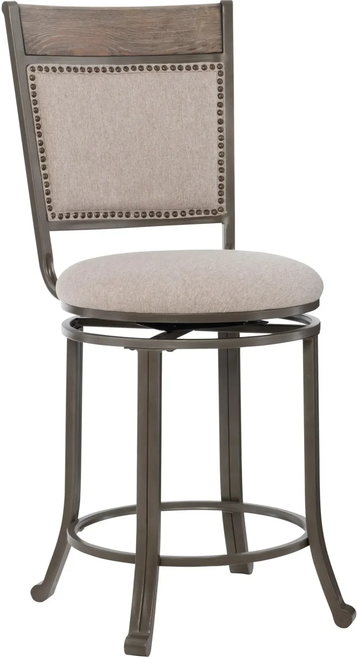 Cyril Counter-Height Dining Table and 4 Swivel Stools - Pewter