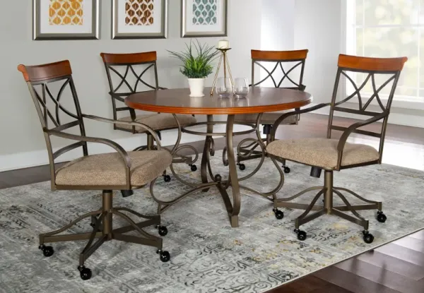 Rosedale Dining Table and 4 Swivel Chairs