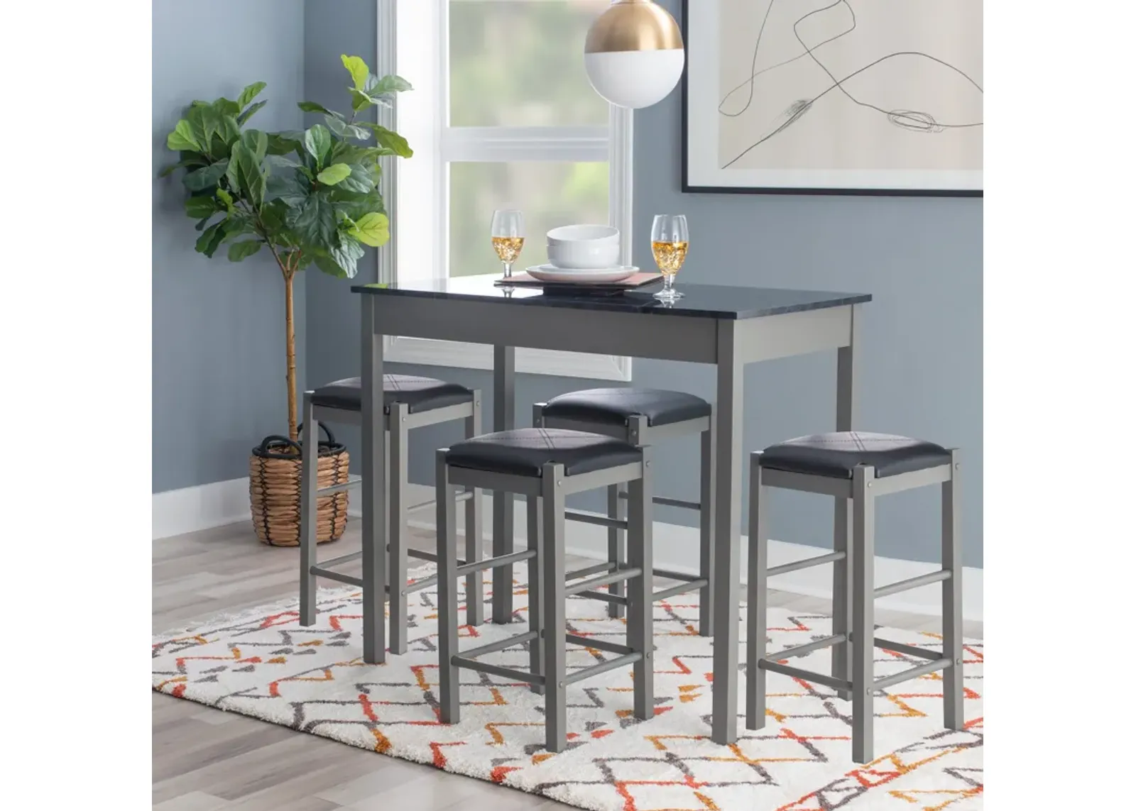 Brewer 5-Piece Counter-Height Dining Set