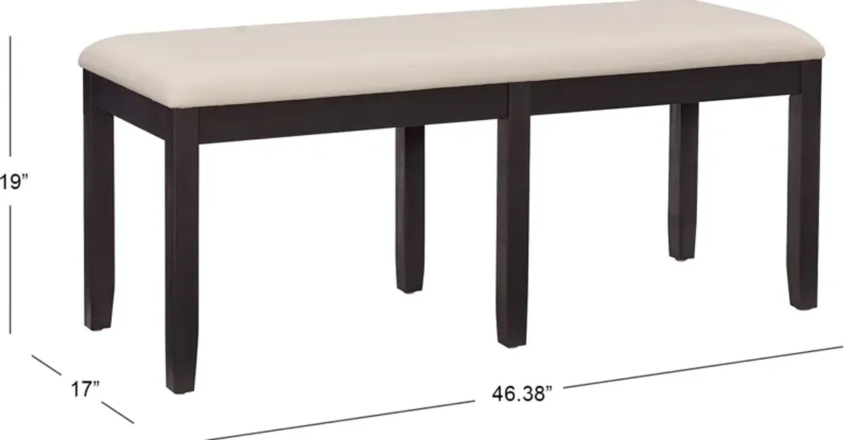 Rozon Backless Dining Bench - Dark Cherry