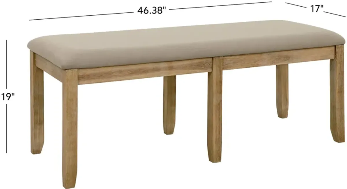 Rozon Backless Dining Bench - Natural