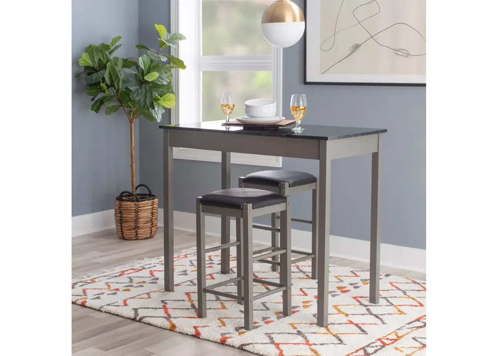 Brewer 3-Piece Counter-Height Dining Set