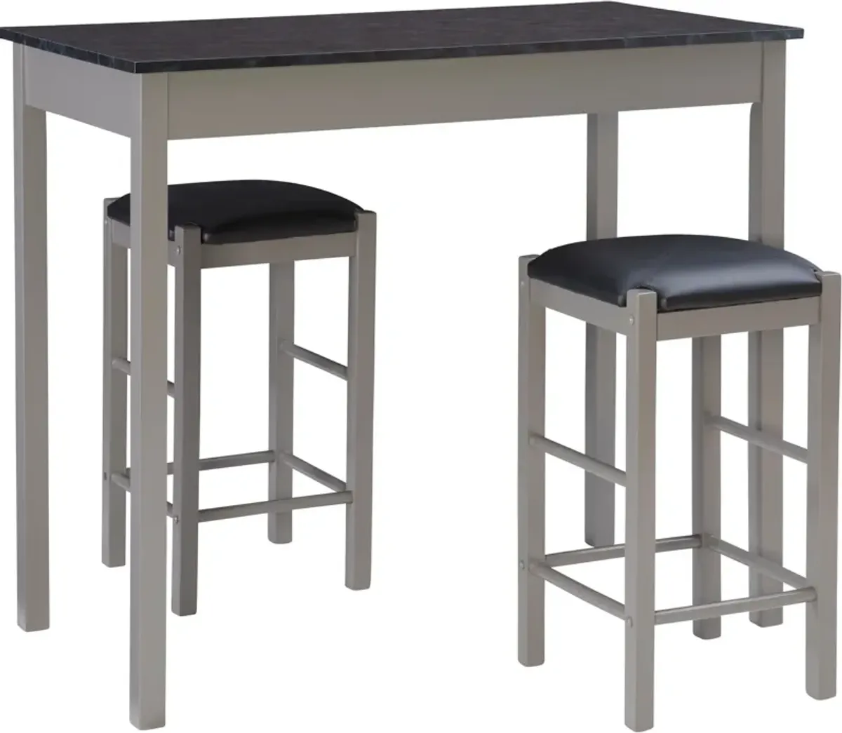 Brewer Counter-Height Dining Table and 2 Backless Stools