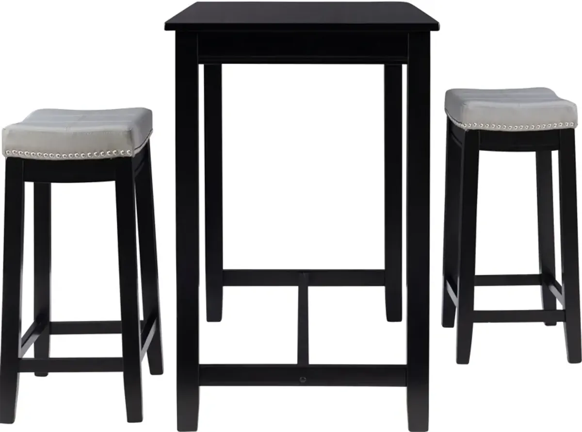 Wilcox 3-Piece Counter-Height Dining Set - Black/Gray