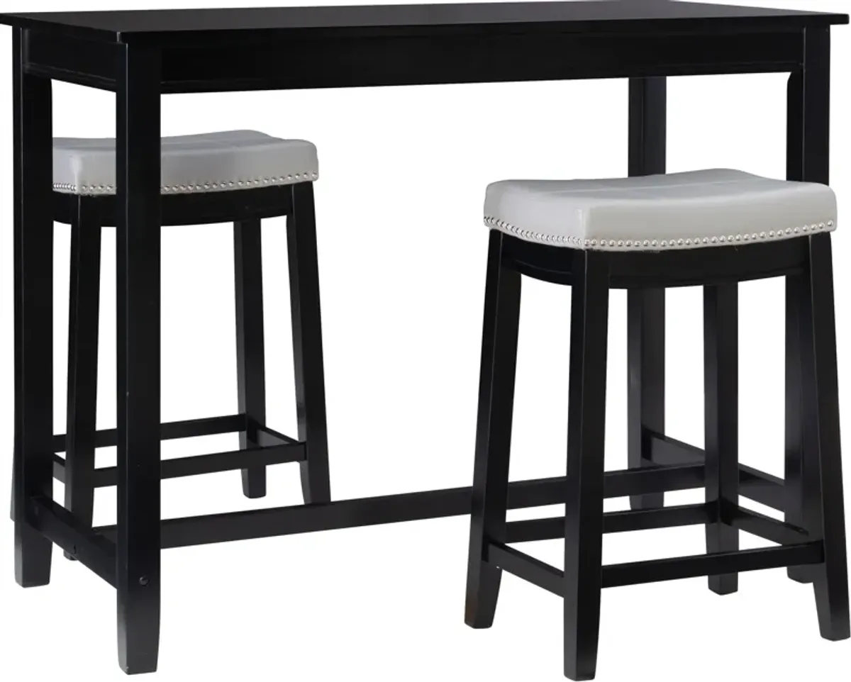 Wilcox 3-Piece Counter-Height Dining Set - Black/Gray