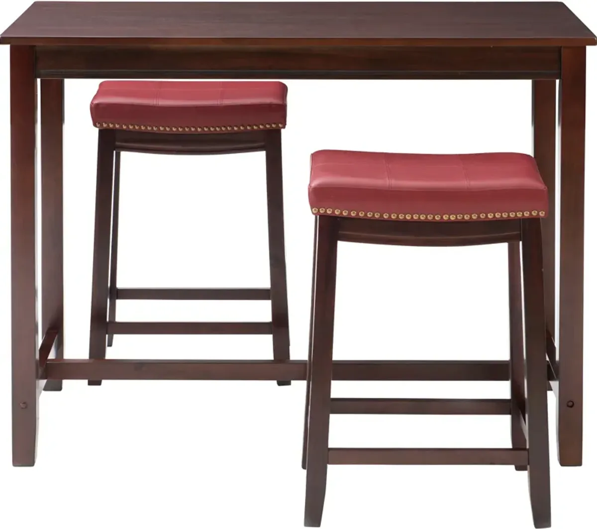 Wilcox 3-Piece Counter-Height Dining Set - Brown/Red