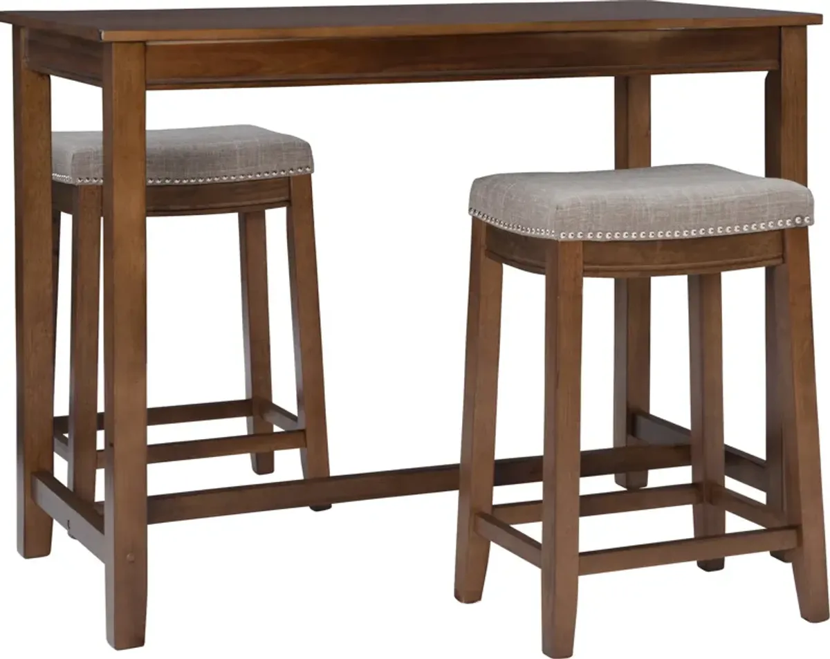 Wilcox 3-Piece Counter-Height Dining Set - Rustic Brown/Gray