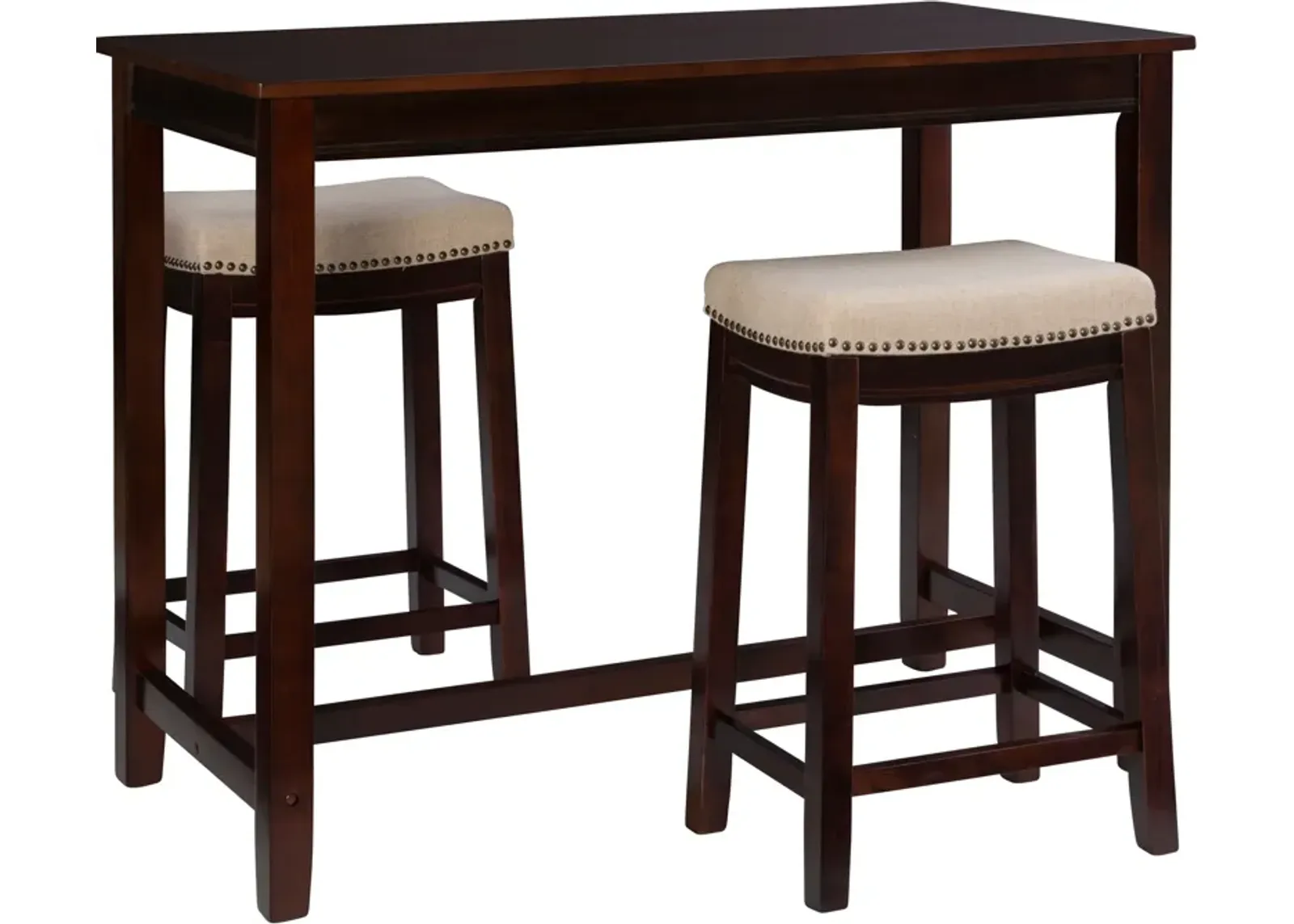 Wilcox 3-Piece Counter-Height Dining Set - Walnut/Linen